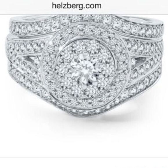 Helzberg Diamonds Jewelry - Helzberg Diamond 14K 1  1/3 CTW RD White Gold Halo Bridal Wedding Ring Set​